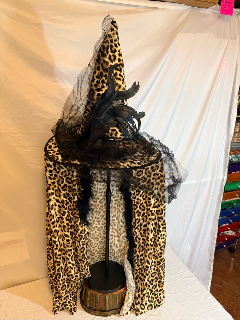 Party City Black and Brown Cheetah Print Cape - Picture 2 of 7